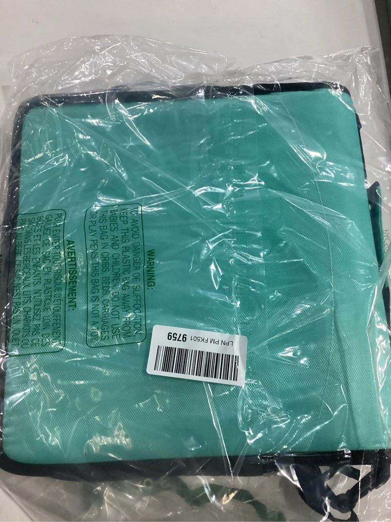 Condition photo showing New/Like New for Case-it Mighty Zip Tab School Zipper Binder | 3-Inch O-Rings, 600-Sheet Capacity, 5-Subject Expanding File Folder, Multiple Pockets & Storage Organizer, Shoulder Strap | D-146 Spearmint C Spearmint Blue 1 Pack
