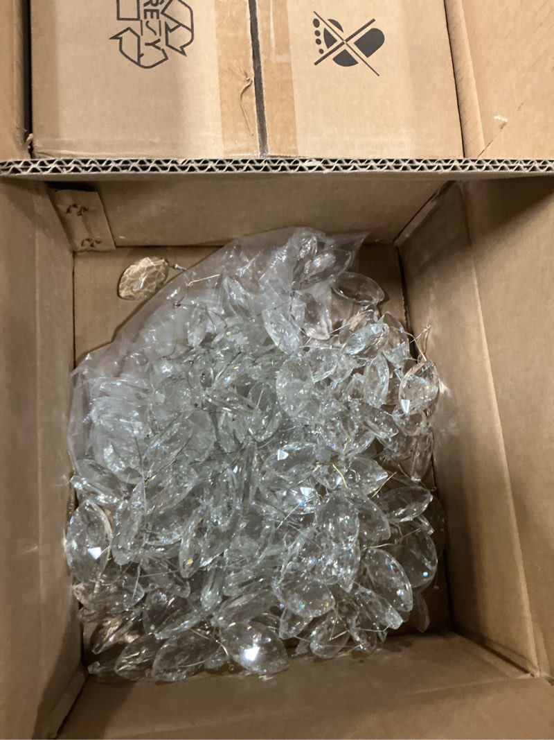 Condition photo showing As Is for Modern Gold Crystal Chandeliers Chandeliers - L63 inch Rectangular Golden Tree Branches Ceiling Pendant Light Fixtures, Luxury K9 Raindrop for Dining Room Rectangular, Length 63"