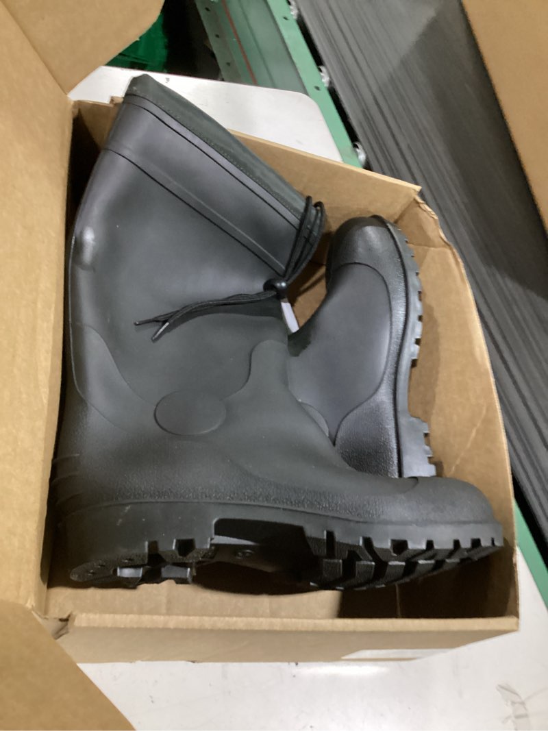 Condition photo showing As Is for showave classic men's rubber boots waterproof rain boots insulated neoprene boot mud boot for farming hunting gardening yard chore working 7 black