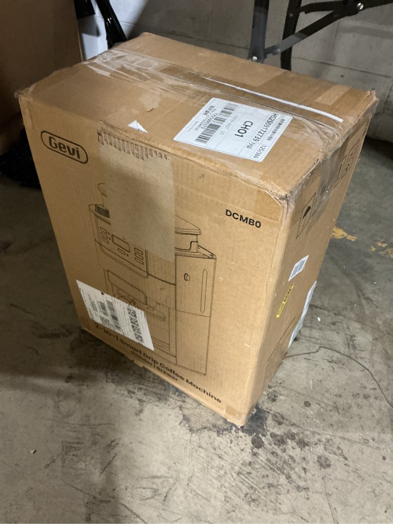 Condition photo showing Good Condition for gevi 10-cup drip coffee maker with built-in burr grinder & programmable timer, 1.5l water tank, auto keep-warm, reusable filter - fresh ground coffee machine (black) 12.4"d x 8.4"w x 16.9"h