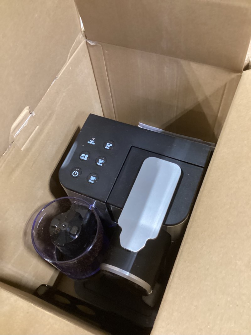 Condition photo showing As Is for Cuisinart Single-Serve Coffee Maker + Coffee Grinder with 8, 10, and 12 oz. Serving Size, Compatible with Single-Cup Pods, 48-Ounce Removable Reservoir, Stainless Steel, DGB-2SS