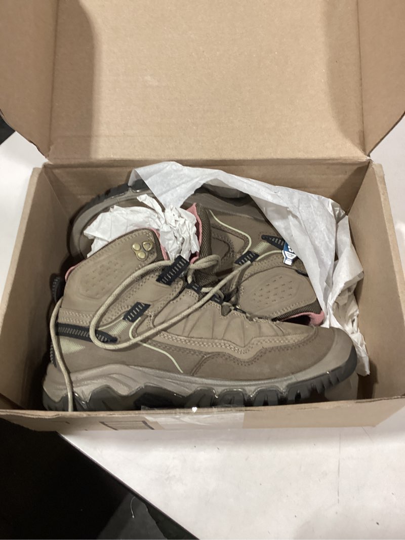 KEEN Women's Targhee 4 Mid Height Durable Comfortable Waterproof Hiking Boots, Brindle/Nostalgia Ros