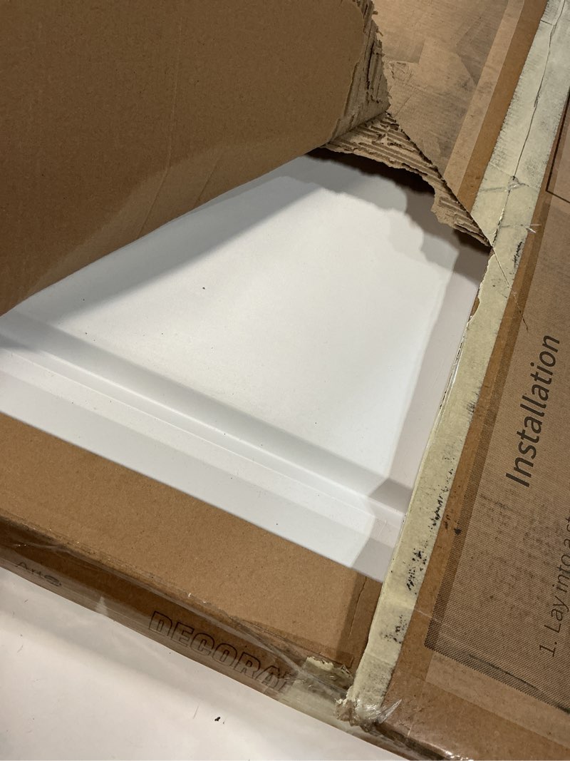 Condition photo showing Good Condition for art3dwallpanels ceiling tiles 24 x 24 drop ceiling tiles, 24 pack drop in high grade pvc wall panels, fire rated, waterproof, light weight, cover 96 sq.ft, white 24 pack white