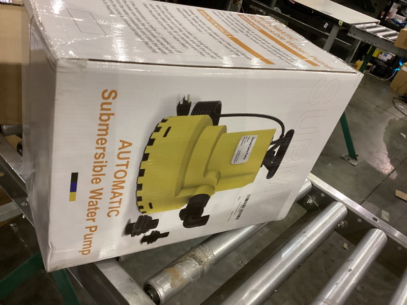 Condition photo showing New/Like New for AgiiMan 1HP Automatic Submersible Water Pump, 5000GPH Sump Pump Utility Pump for Pool Draining, Water Removal Pump with 33' Power Cord for Flooded Areas, Swimming Pool, Flooded House Basement,Brown