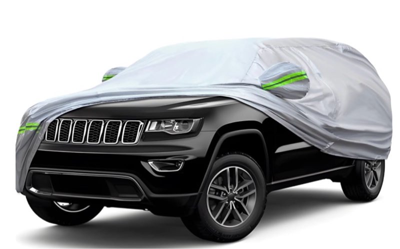 6 layers suv car cover waterproof all weather for automobiles, size a5 with zipper & cotton universa