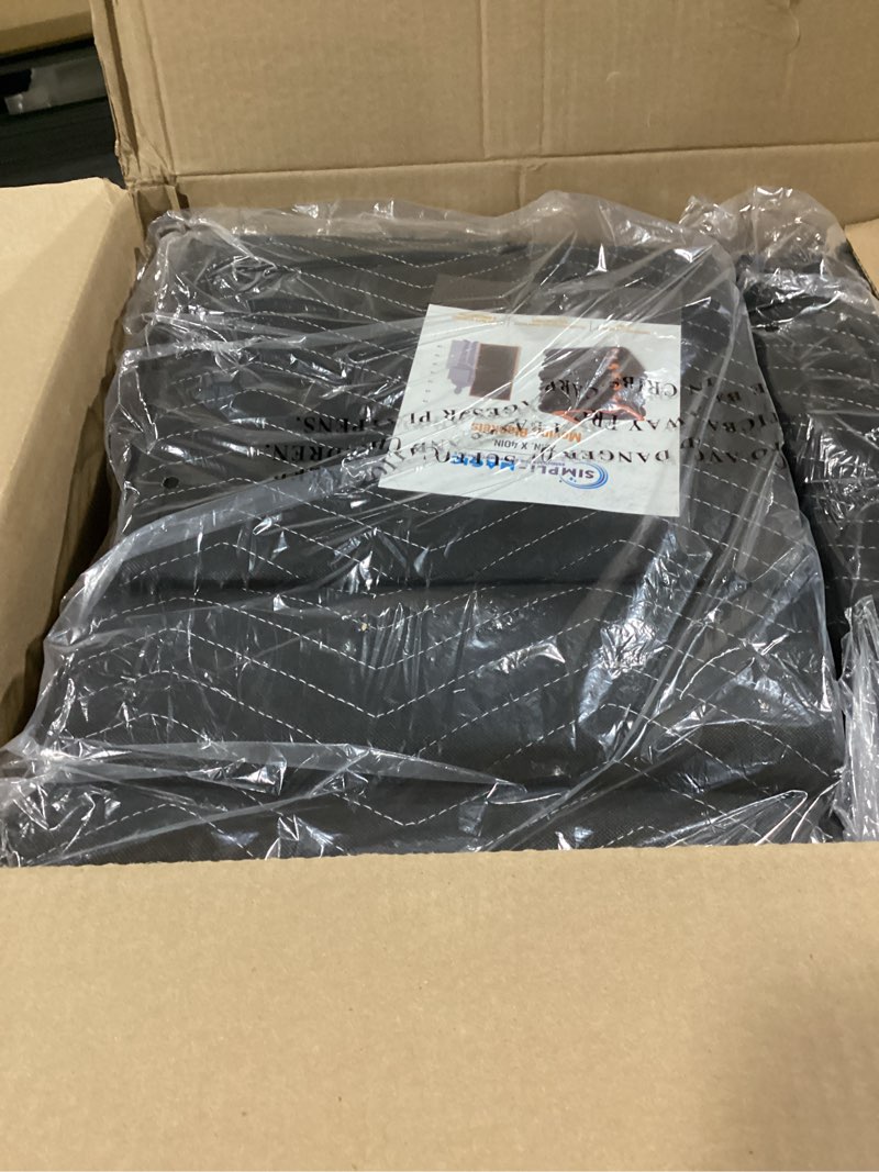 Condition photo showing New/Like New for simpli-magic heavy duty padded moving blankets 72" x 40" – 12 pack – packing blankets, furniture covers for moving black/orange