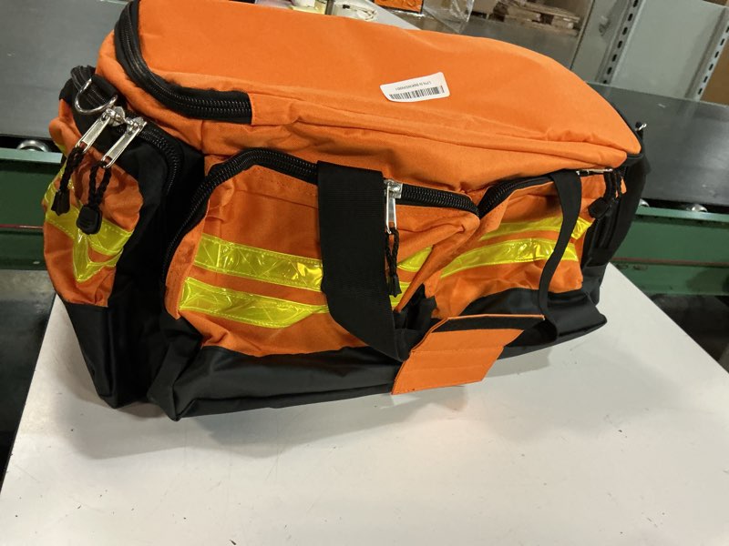 Condition photo showing Good Condition for empty medical bag first aid bag home health,first aid storage with detachable divider medical supplies emergency responder for nursing student,therapist,doctors orange