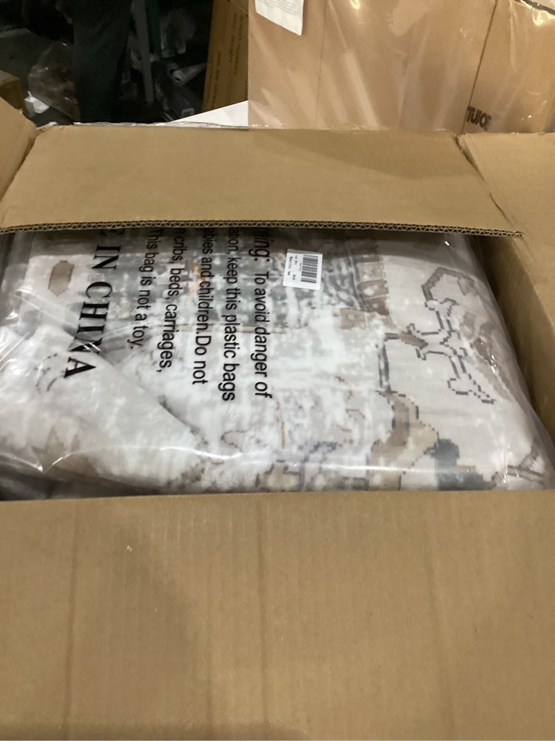 Condition photo showing New/Like New for Living Room Area Rugs Boho Washable Vintage Taupe Dusty Blue 8x10 Neutral Modern Non Slip Carpet for Nursery Dining Room Bedroom Farmhouse Taupe 8' x 10'