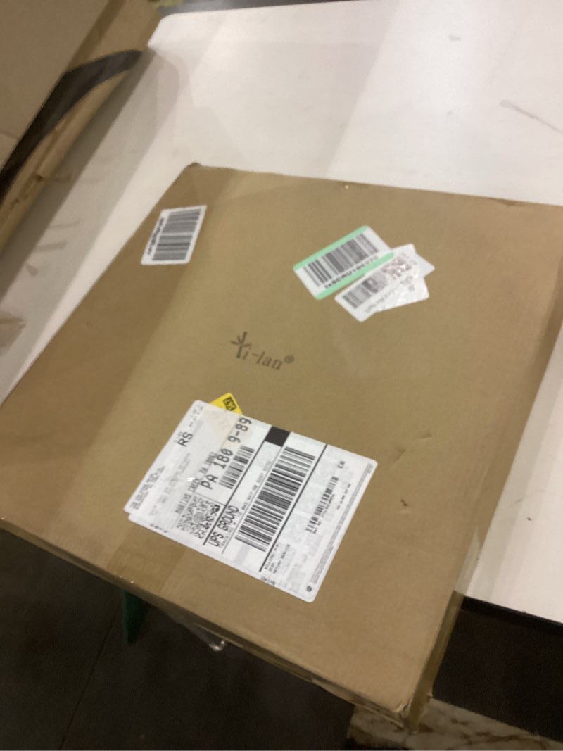 Condition photo showing New/Like New for i-lan 16" Large Round Wooden Serving Tray with 2" Sides, Circle Walnut Food Storage Display Platter Plate with Handles,Decorative Wood Tray for Coffee Table,Ottoman,Vanity,Kitchen, Bathroom Round-16 Inch