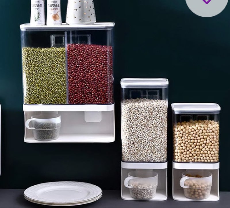 Dewit Dry Food Cereal Double Dispenser Box Container INCOMPLETE 