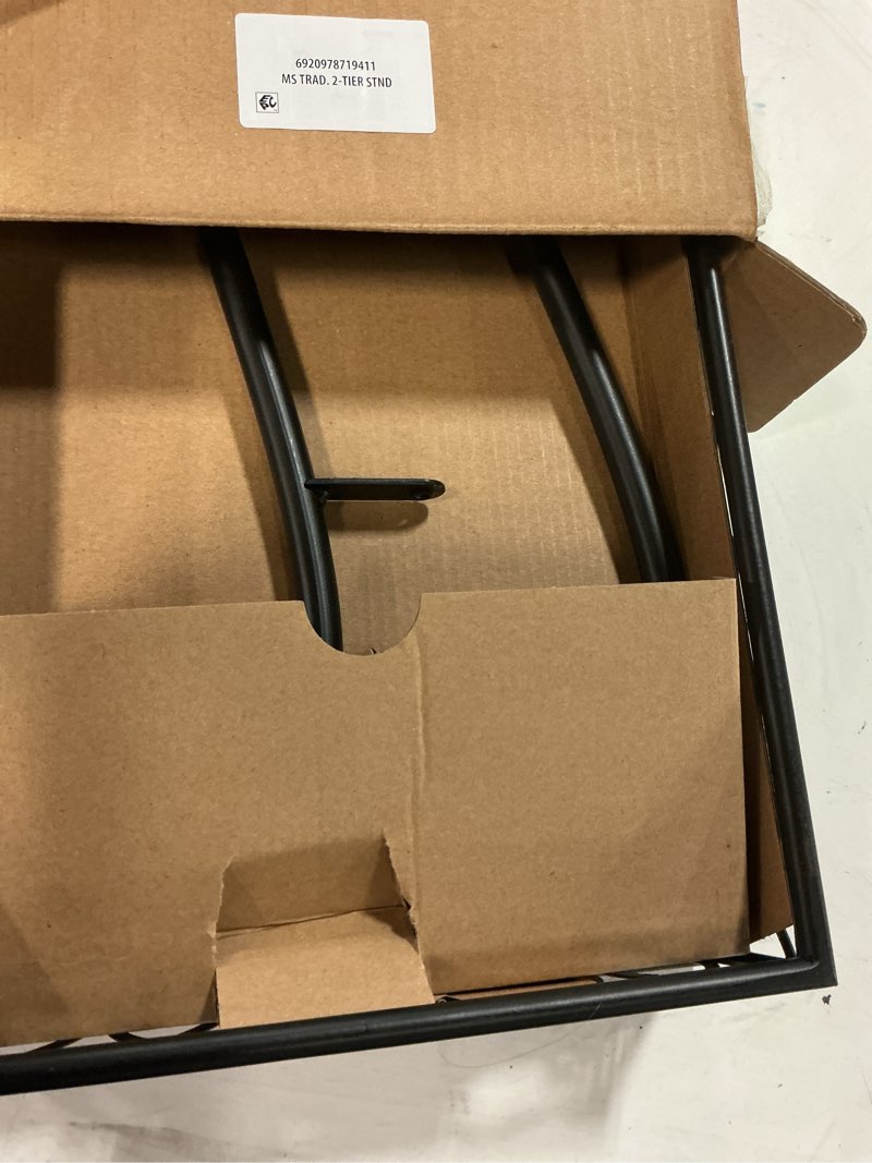 Condition photo showing Good Condition for mainstays black metal 2 tier shelves plant stand