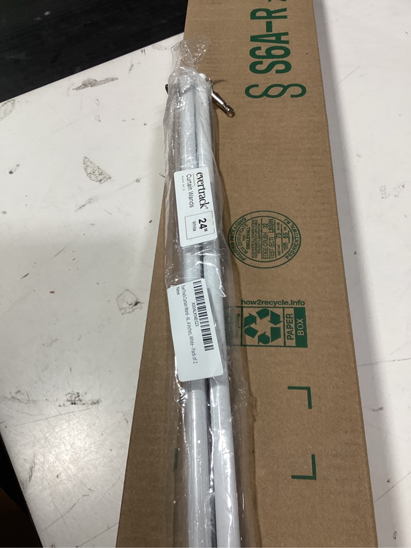 Condition photo showing Good Condition for curtain wand - aluminum curtain and drapery pull rod with stainless steel hardware for curtains, draperies, and room divider curtains - 24 inches, white - pack of 2 24" - pack of 2 white