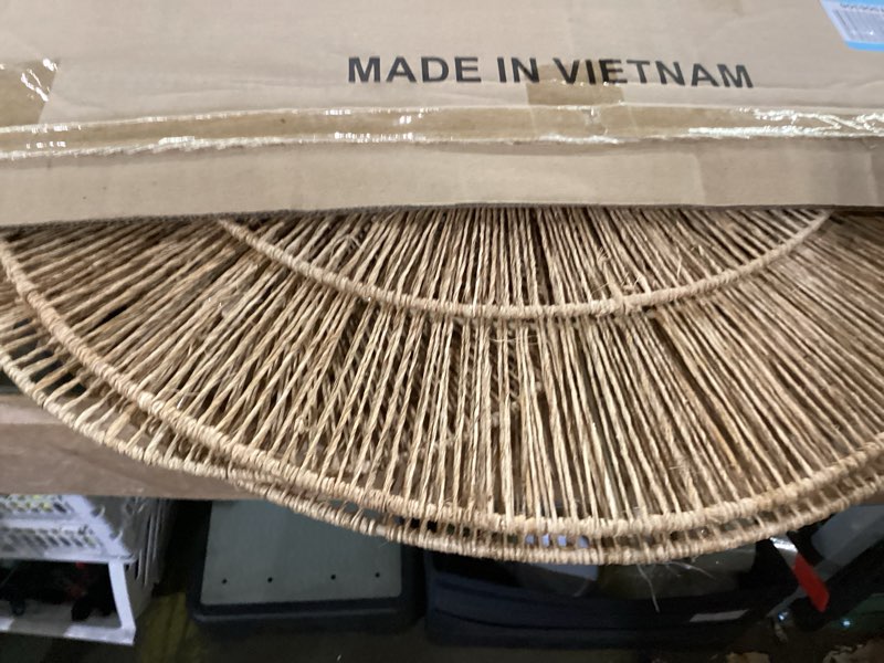 Condition photo showing Good Condition for chi an home wicker 23 inch jute wall decor baskets, set of 6 extra large woven jute wall plates, 23",21",15",13",12,10", decorative baskets for wall arts, wall hanging for bedroom, living room, office set of 6 - extra large