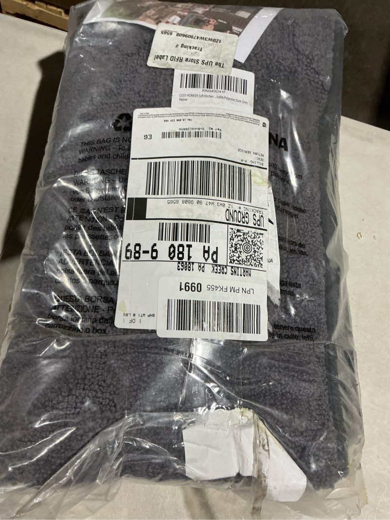 Condition photo showing Good Condition for COSY HOMEER Soft Kitchen Floor Mats for in Front of Sink Super Absorbent Kitchen Rugs 20"x59" Non-Skid Standing Mat Washable,Polyester,Dark Grey Dark Grey 20"x 59"