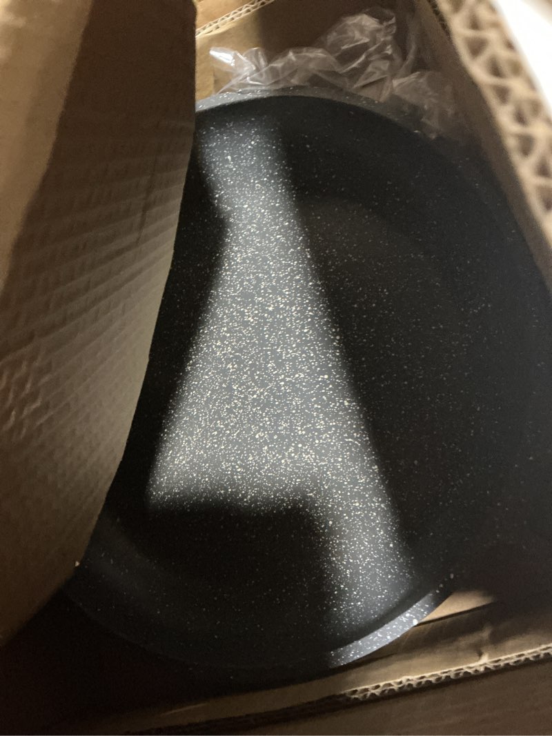 Condition photo showing Good Condition for CAROTE Non Stick Frying Pan Skillet, Nonstick Granite Fry Pan with Glass Lid, Egg Pan Omelet Pans, Stone Cookware Chef's Pan, PFOA Free (Classic Granite, 10-Inch) 10" frying pan w/lid