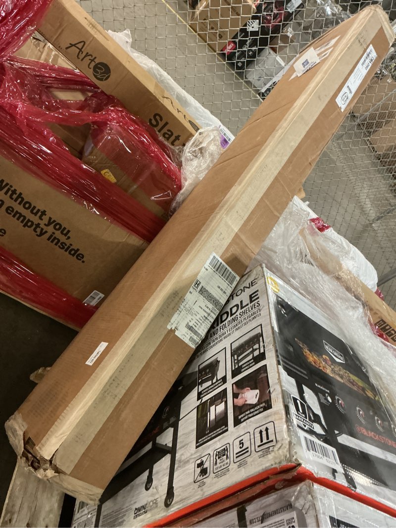 Condition photo showing As Is for prepac media storage cherry transitional particleboard media cabinet