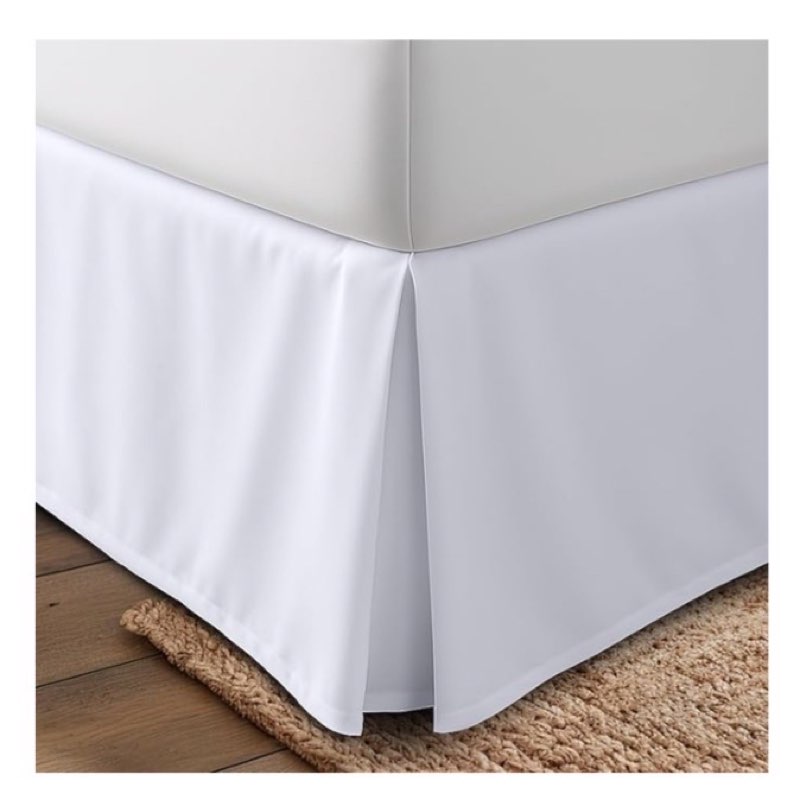 California King Size Pleated Bed Skirt with Split Corners - 16 Inch Tailored Drop Easy Fit - Soft Eg