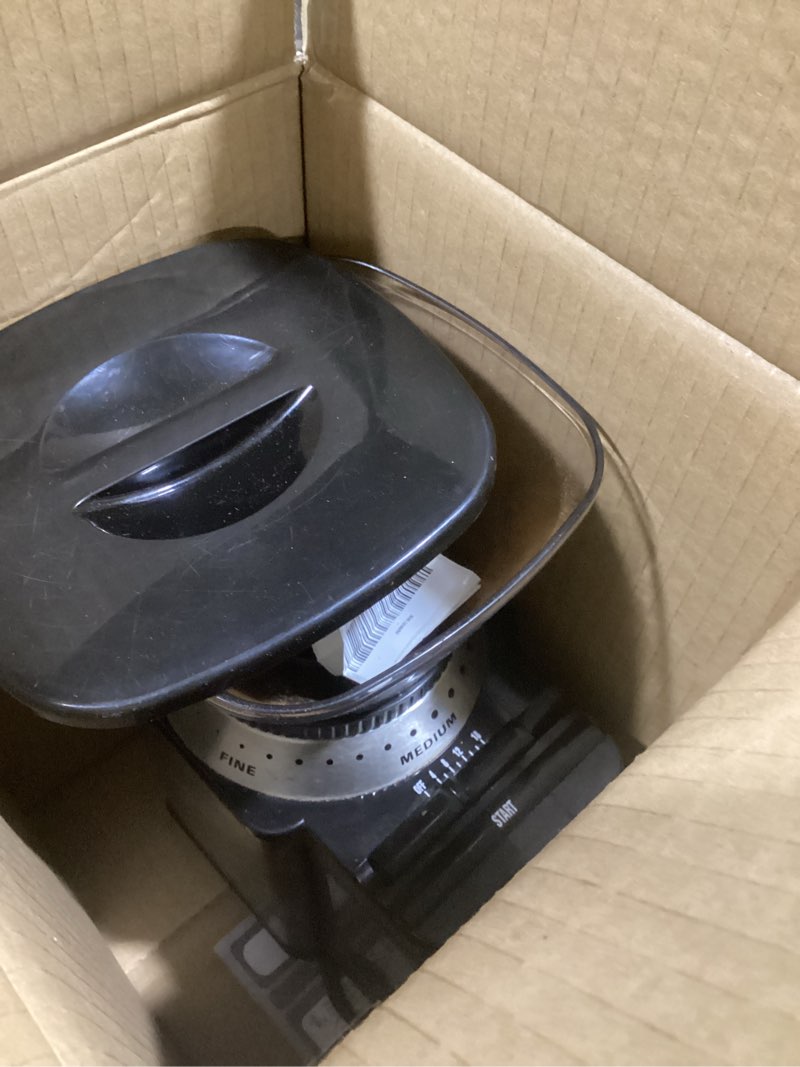 Condition photo showing As Is for Cuisinart Coffee Grinder, Electric One-Touch Automatic Burr Coffee Grinder with 18-Position Grind Selector, Cup Size Selector for 4 – 18 Cups, DBM-8P1, Black Stainless Burr Mill Stainless Steel