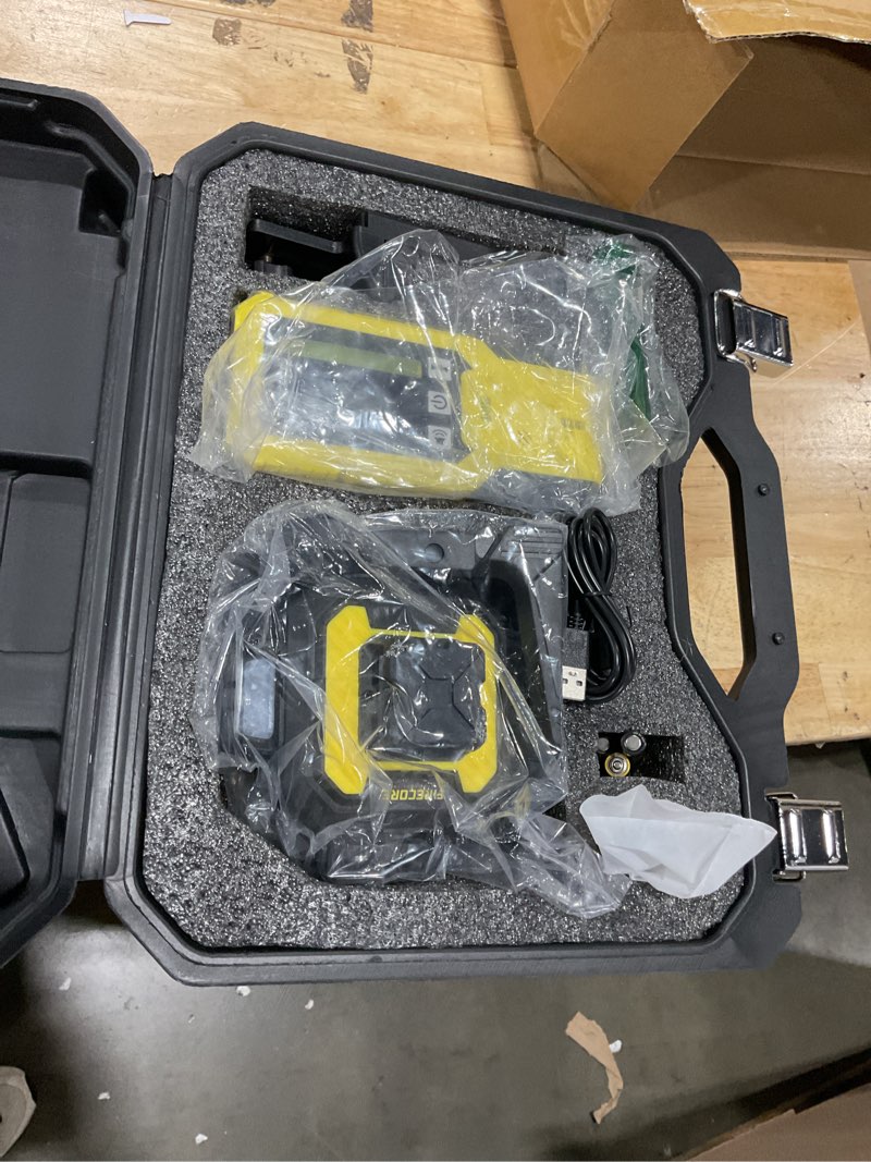 Condition photo showing Good Condition for firecore laser level with receiver kit, 1/13" high accuracy, laser level 360 self leveling with pulse mode for outdoor up to 197ft, rechargeable green line laser for home renovation construction-f93