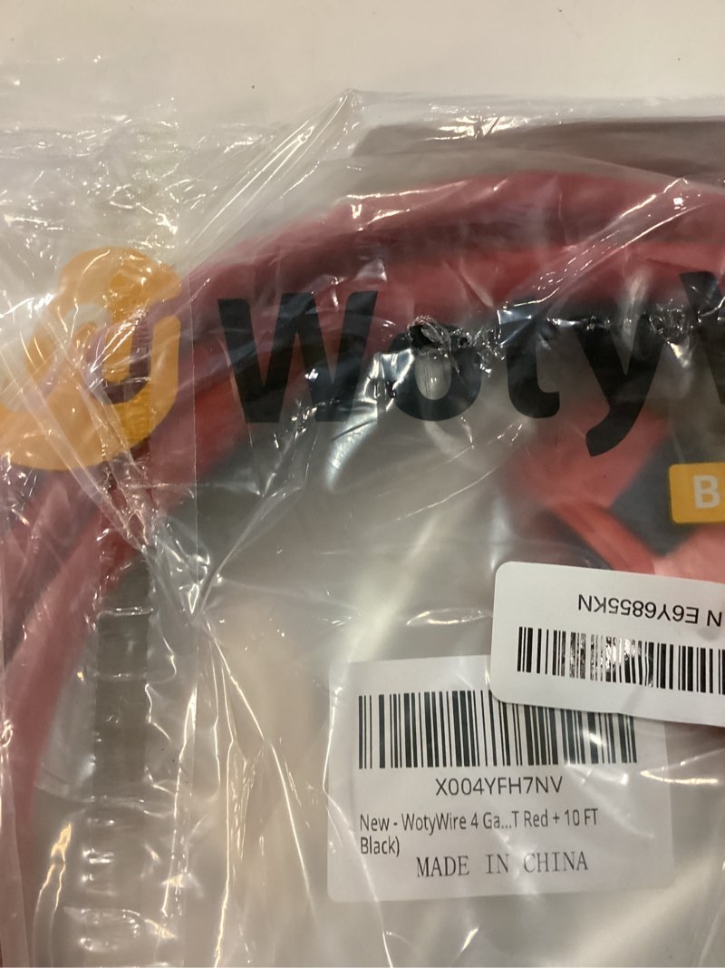 Condition photo showing Good Condition for 4 gauge battery cable, 4 awg flexible epdm oxygen-free copper welding cable with 3/8" and 5/16" lugs for battery, inverter, solar, generator, marine, rv (10 ft red + 10 ft black) 10ft 4awg