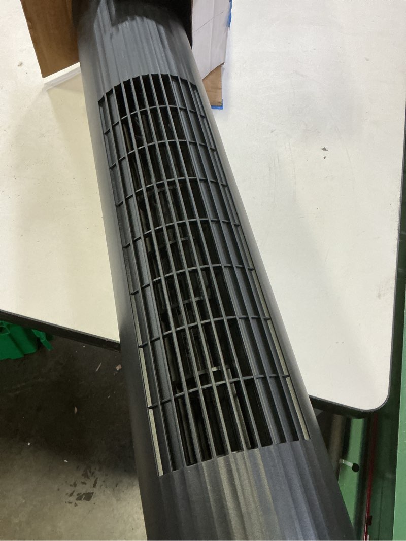 Condition photo showing As Is for utilitech 28-in 120 -volt 3 -speed indoor black/matte oscillating tower fan