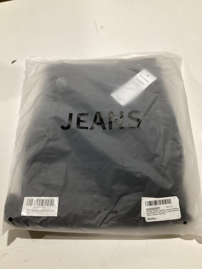 Condition photo showing Good Condition for OFLUCK Straight Leg Mom Jeans for Women High Waisted Trendy Ankle Jeans Boyfriend Denim Tapered Leg Pants 10 Short Black