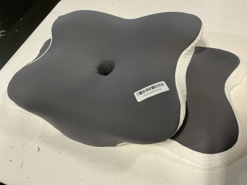 Condition photo showing New/Like New for ergo pillow for sleep apnea, neck pain, and snoring relief | cervical neck pillow for side sleepers | orthopedic memory foam with ergonomic support gray standard
