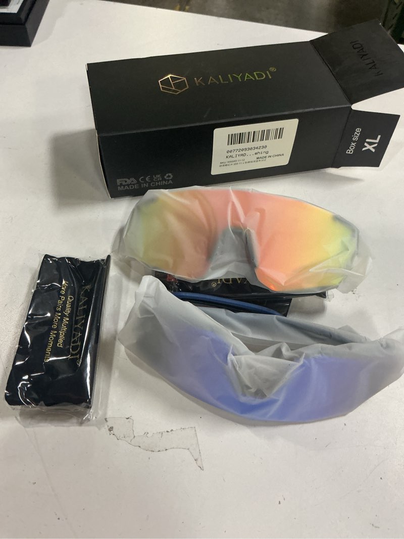 Condition photo showing New/Like New for kaliyadi polarized sports sunglasses-men running-sunglasses-for-women: mens sunglasses polarized uv protection cycling driving fishing