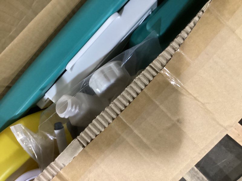 Condition photo showing As Is for Kids Table and Chair Set The Table Can Be Graffiti and The Height Can Be Raised and Lowered for Children Age 2-10 The Order Includes Watercolor Pen and Blackboard Eraser Dark green(Liftable)