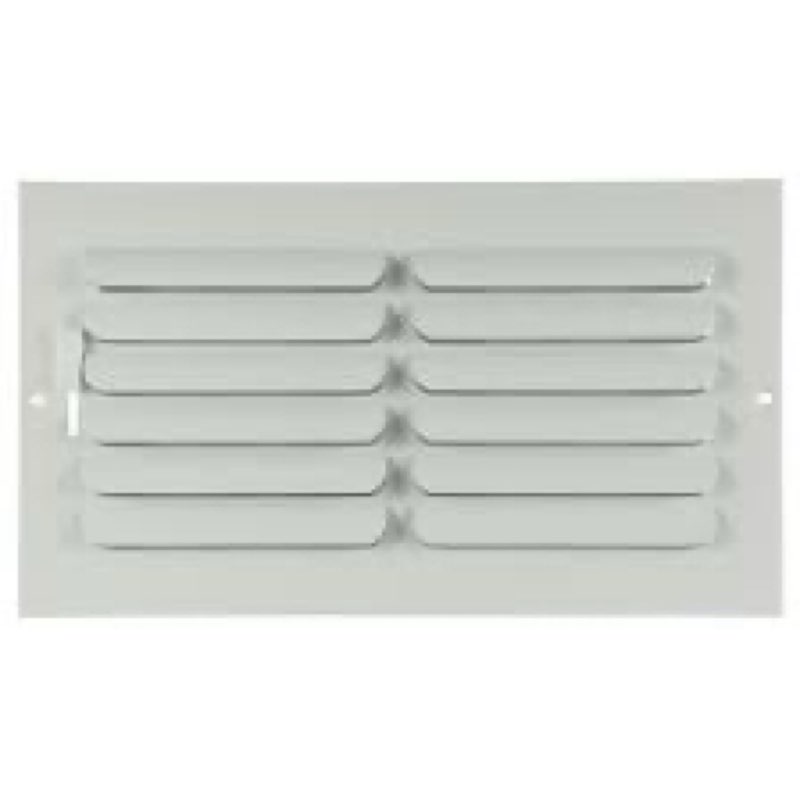 reliabilt 12-in x 6-in 1-way curved steel white sidewall/ceiling register