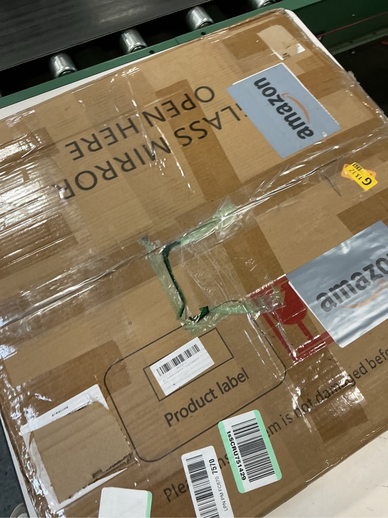 Condition photo showing New/Like New for Black Frame Round LED Bathroom Mirror with Lights for Bathroom Wall Black Lighted Vanity Mirrors 24 Inch 3 Color Dimmable Circle Smart Bathroom LED Wall Mirrors Anti Fog Makeup LED Mirrors 24"L x 24"W