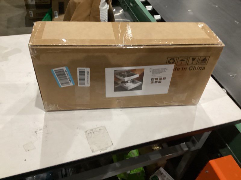 Condition photo showing New/Like New for 2 Pack Expandable Pull Out Cabinet Organizer 21" Deep with Raising Pad for Framed Cabinets,Upgrade 3 Slide Rails Slide Out Drawers,Roll Out Shelves Adhesive,Adjustable Width 9"-14.1" White White 21"D x 9"-14.1"W(2Pack)