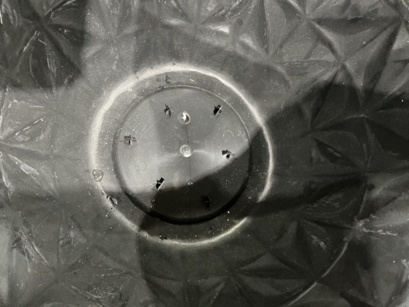 Condition photo showing As Is for bought last week allen + roth cone 11.46-in w x 11.46-in l x 9.65-in h white recycled plastic indoor/outdoor planter item #4075851 | model #plg6412pwg