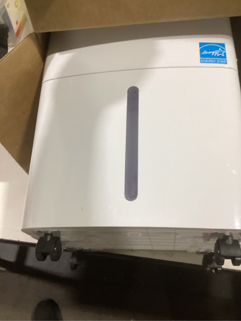 Condition photo showing As Is for waykar 2000 sq. ft 34 pints 2025 most efficient energy star dehumidifier for home and basement with auto or manual drainage, quiet 33db operation, 0.62 gallon water tank capacity 34 pints 2000 sq. ft