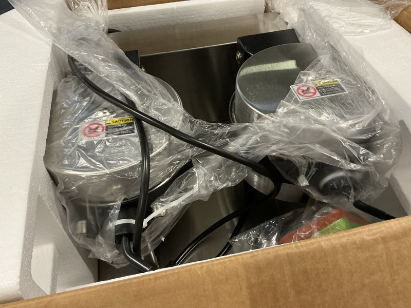 Condition photo showing New/Like New for HTTSICHI Waffle Maker - Commercial Waffle Iron w/Two Non-stick 7 in Baking Pans, 550 ? Temperature and Timers, 2400W Dual Waffle Machine for Double Baking, Stainless Steel Waffle Maker for Restaurant 7''