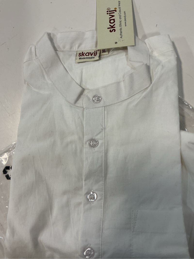Condition photo showing New/Like New for skavij men's shirt cotton kurta casual tunic regular fit (xl, white)