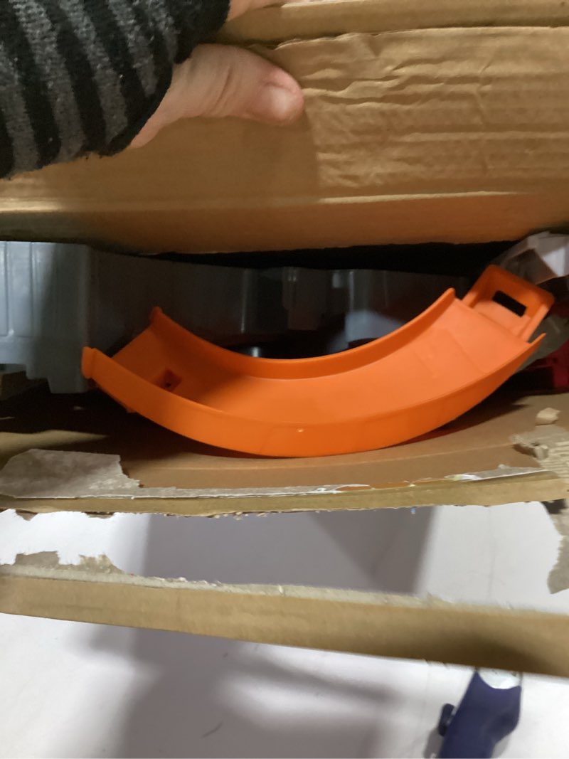 Condition photo showing Good Condition for Hot Wheels Track Set Spin Storm, 3 Intersections for Crashing & Motorized Booster, 1:64 Scale Toy Car (Amazon Exclusive)
