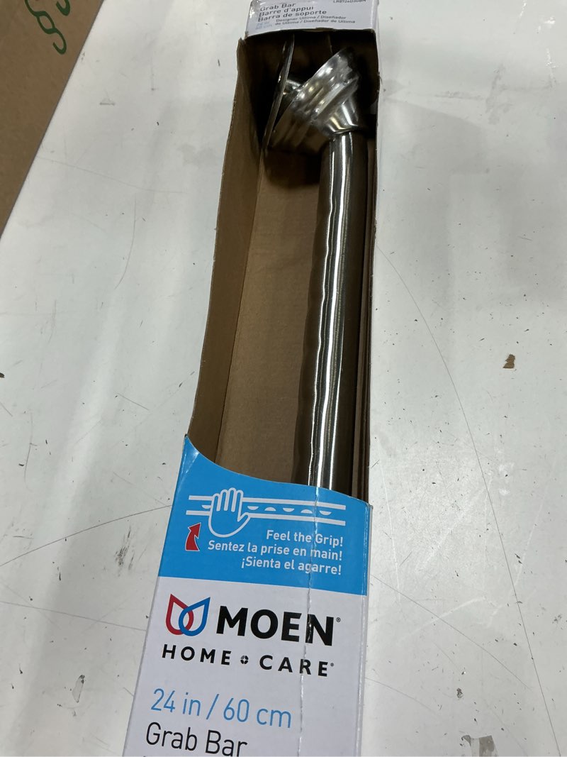 Condition photo showing Good Condition for moen home care bathroom safety designer24 inch handicap grab bar for bathtub and shower with curled grip, elderly assistance product, brushed nickel, lr8724d3gbn 24 inch brushed nickel