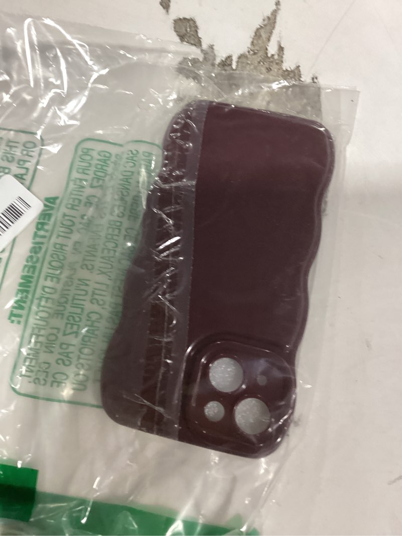 Condition photo showing New/Like New for fabspark phone case for iphone 14 case,simple wave design wavy frame soft silicone aesthetic for iphone 14,wine red wine red for iphone 14