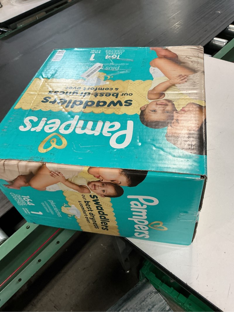 Condition photo showing New/Like New for pampers swaddlers sensitive disposable diapers - size 1 - 164ct: 8-14 lbs, with aloe, paraben-free, wetness indicator