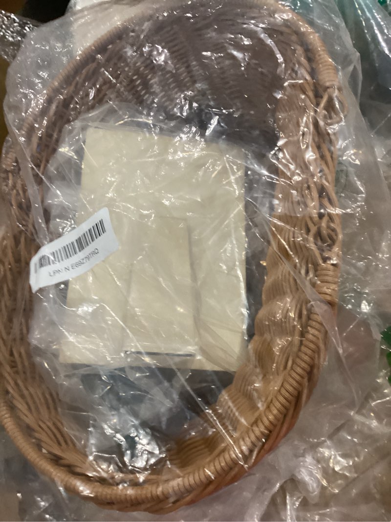 Condition photo showing New/Like New for aceorbit wedding fans storage basket with handle " love can be hot please take a fan" table sign handwoven natural wicker rattan storage basket for organizing bridal shower wedding fans for guests