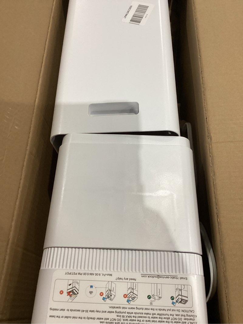 Condition photo showing As Is for LEVOIT OasisMist 1000S (10L) Smart Humidifier for Home Large Room Bedroom, Last 100 Hours Suitable for Indoor Plant, Cover up to 600ft², Easy Top Fill, Remoter & Voice Control, Auto Mode, Quiet, White Smart Cool Mist Humidifier 10L