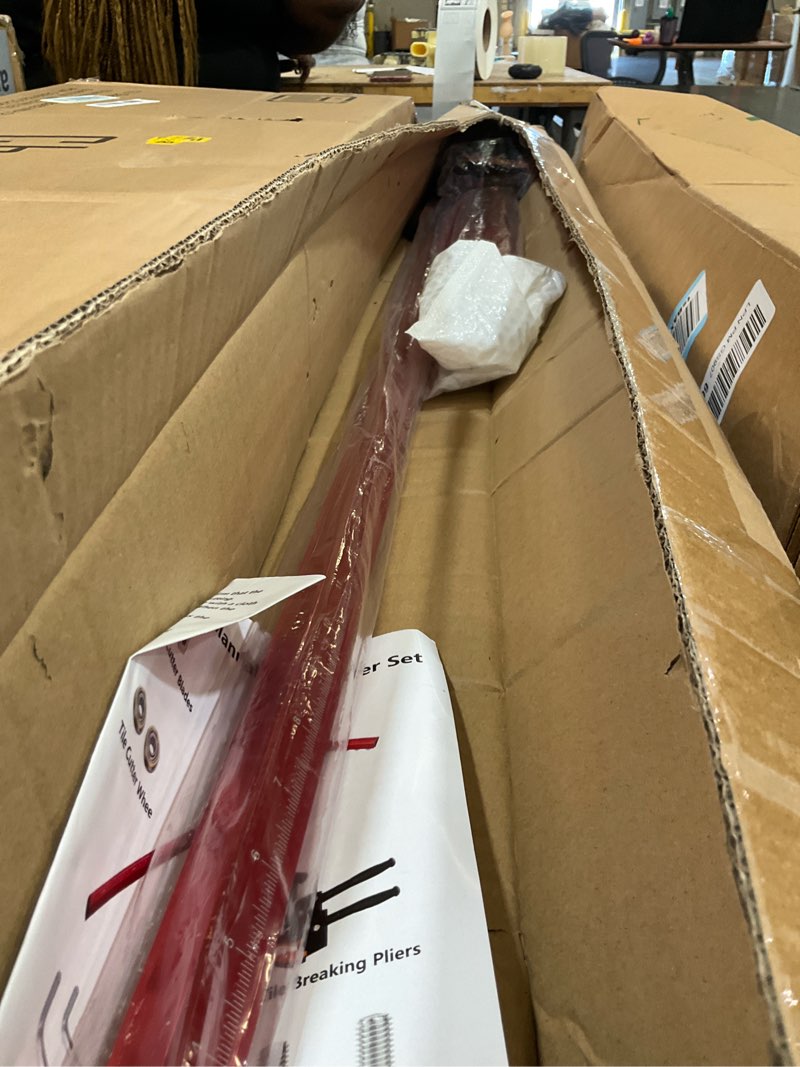 Condition photo showing As Is for 2-in-1 48" t-shaped manual tile & glass cutter with breaking pliers & 4 blades,large format cutting tool for thick glass,wall tile,ceiling tile,porcelain,ceramic