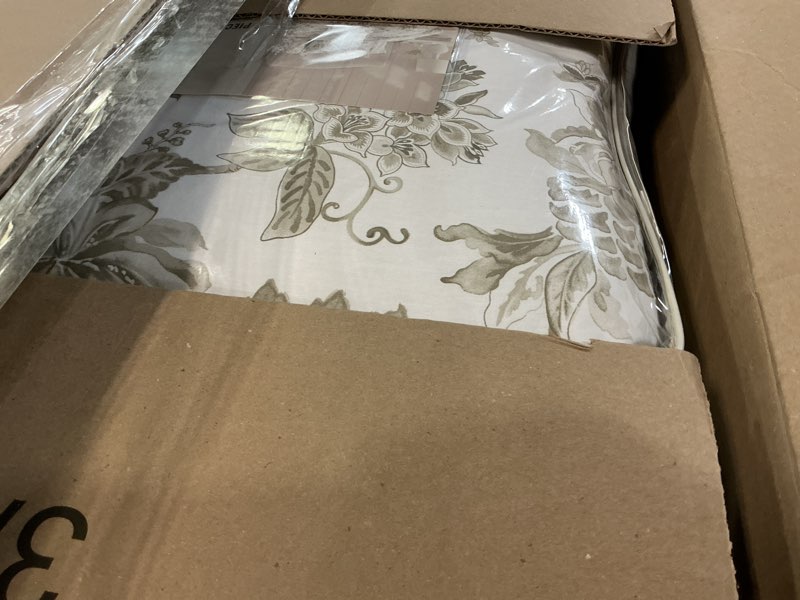 Condition photo showing Good Condition for Martha Stewart - Queen Comforter Set, Smooth Sateen Front with Subtle Sheen & Lightweight Cotton Percale Reverse, 3 Piece Bed Set with Matching Pillowcases (Avery Floral Grey) Queen Avery Floral Grey