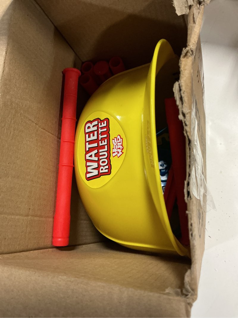 Condition photo showing Good Condition for zing hog wild water roulette game: the ultimate suspense-filled water challenge – hilarious fun family party game with adjustable helmet, rods, and spinner – kids and adults - ages 8 and up