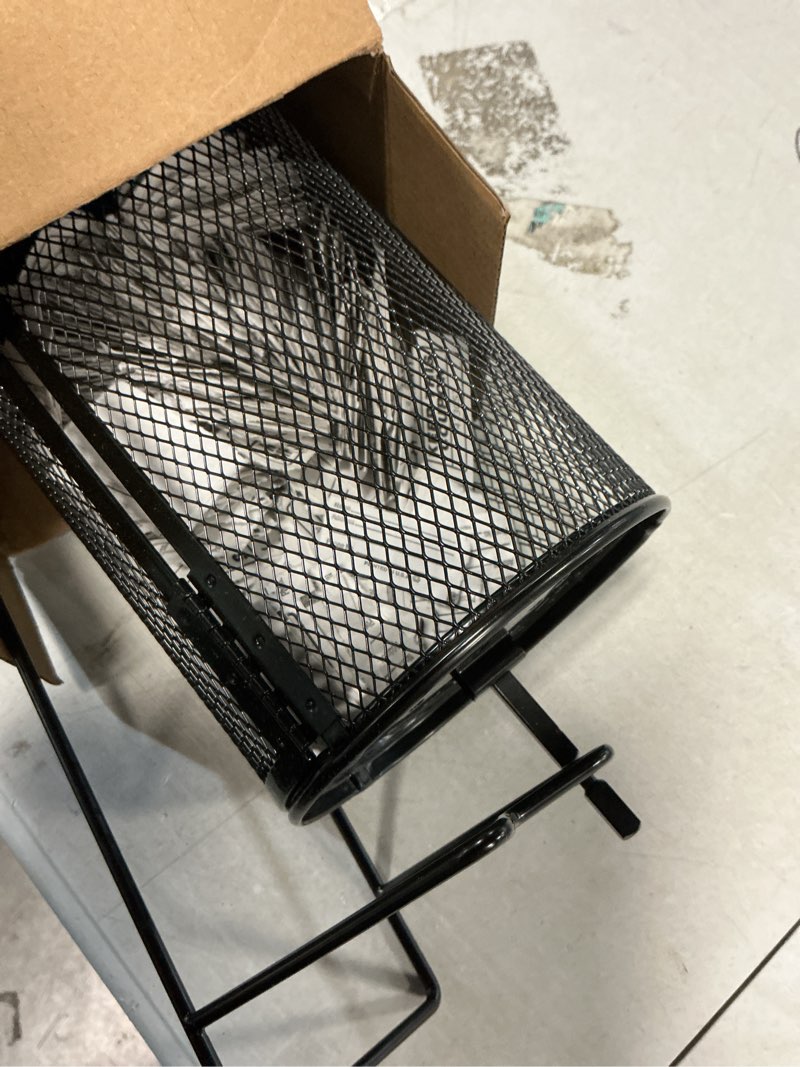 Condition photo showing Good Condition for 7.09" x 4.72" small raffle drum upgraded ticket spinner holds 600 tickets raffle wheel spinner with stand drum cage for games events(black) 7.09" x 4.72" black