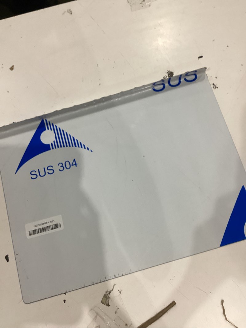 Condition photo showing As Is for stainless steel cutting boards with lip for kitchen, non-slip cutting board over sink suitable for meat, fruits, vegetables & bread