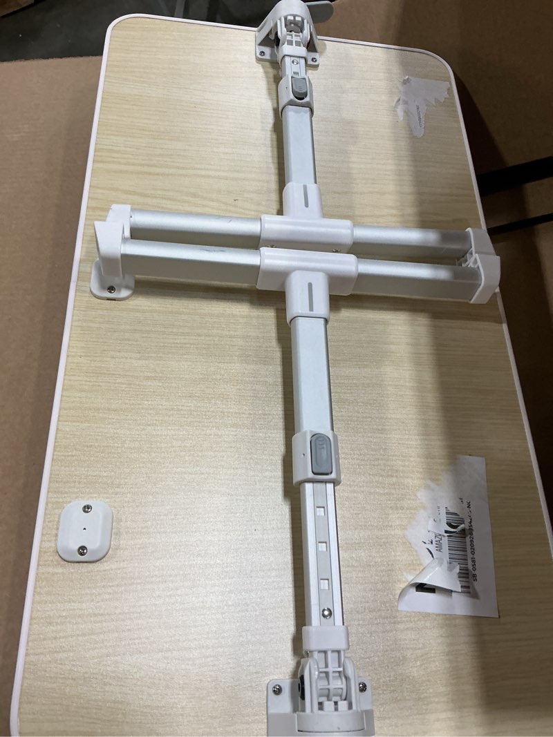 Condition photo showing Good Condition for SAIJI Laptop Bed Tray Table, Adjustable Home Office Standing Desk Portable Lightweight Foldable Lap Desk for Sofa Couch Floor Working Studying Reading Writing Eating,Fit Up to 17" Laptop(Large,Teak) Teak 23.6*13 inches