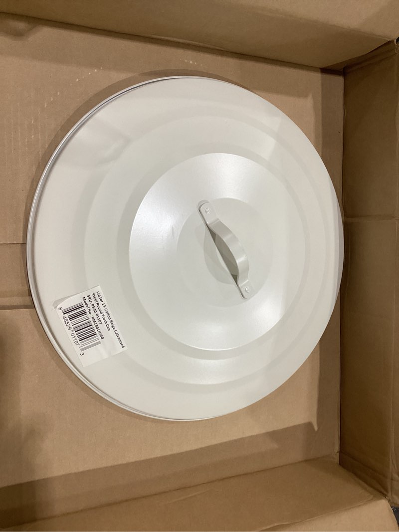 Plexon Trash Can Lid Compatible with 13-Gallon Round Garbage Container Beige Lid for Galvanized Stee