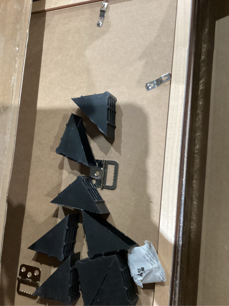 Condition photo showing Good Condition for 3 Pack 12x16 Wood Picture Frame Brown, Rustic Natural 16x12in frame Woodgrain, Distressed Brown 12 x 16 in Wall Photo Poster Frame with HD Plexiglass, Horizontal Vertical Wall Mounting Set of 3 Brown 12x16